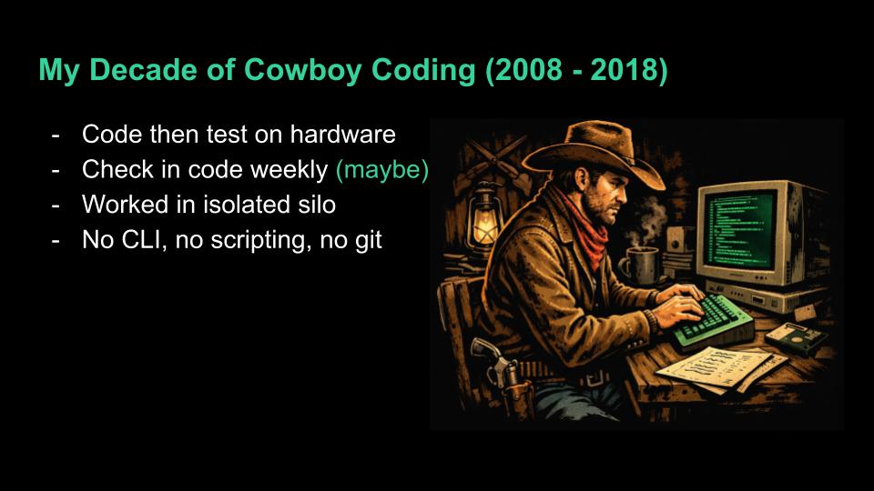My decade of cowboy coding (2008–2018)