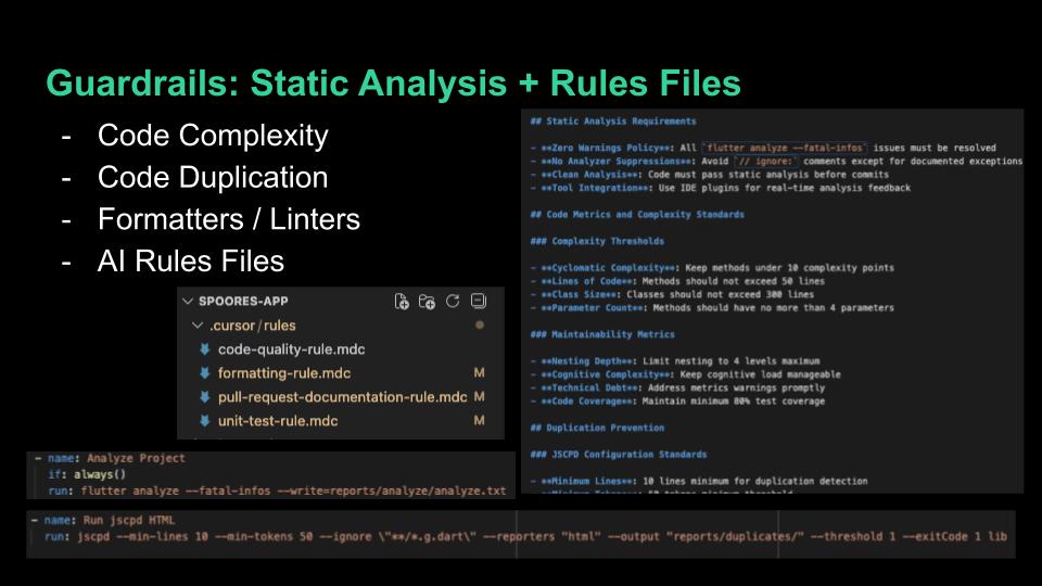 Guardrails: static analysis and AI rules files