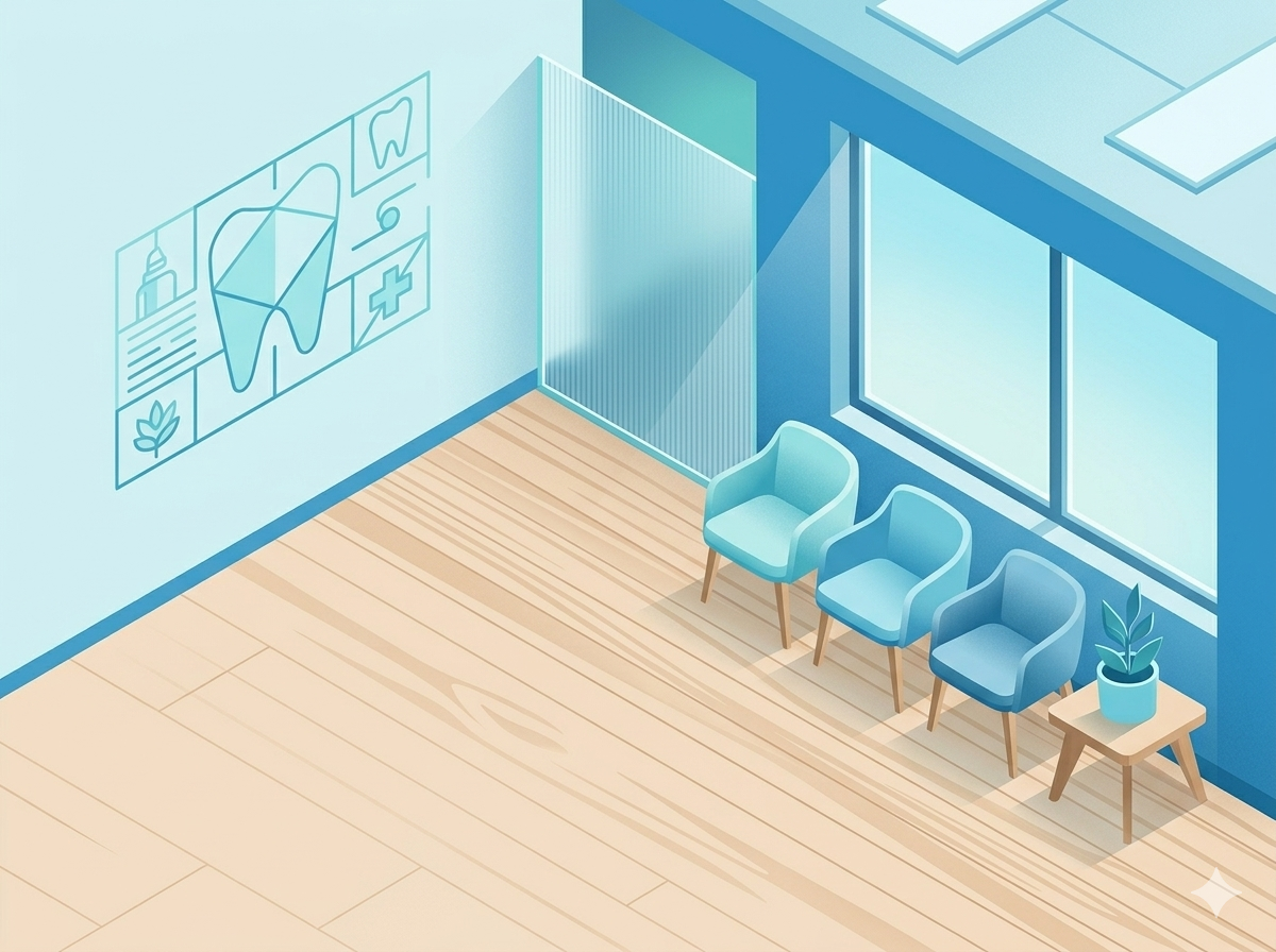 Bright modern dental practice reception