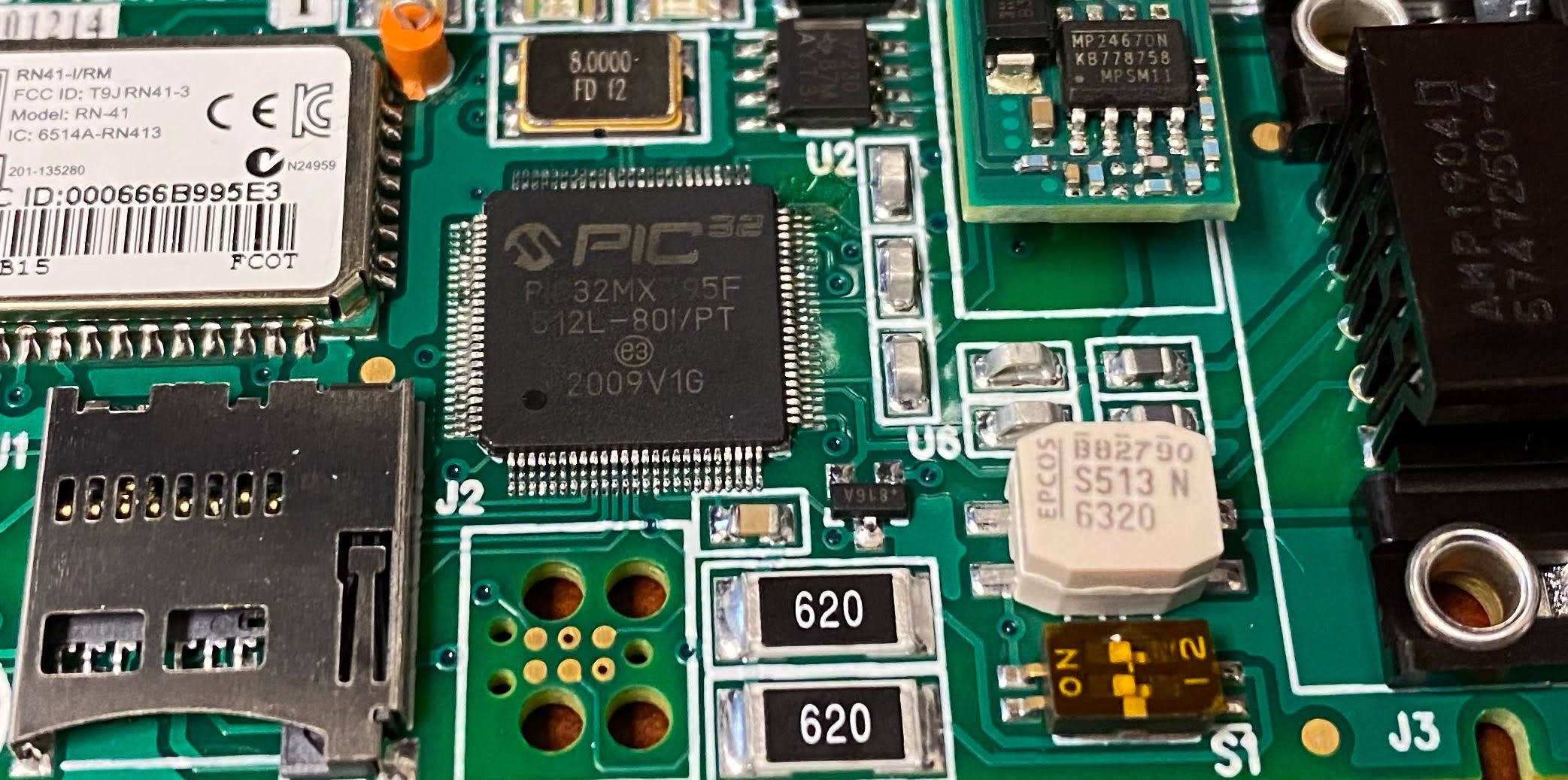 A custom PIC32-based board for a Bluetooth CANbus bridge