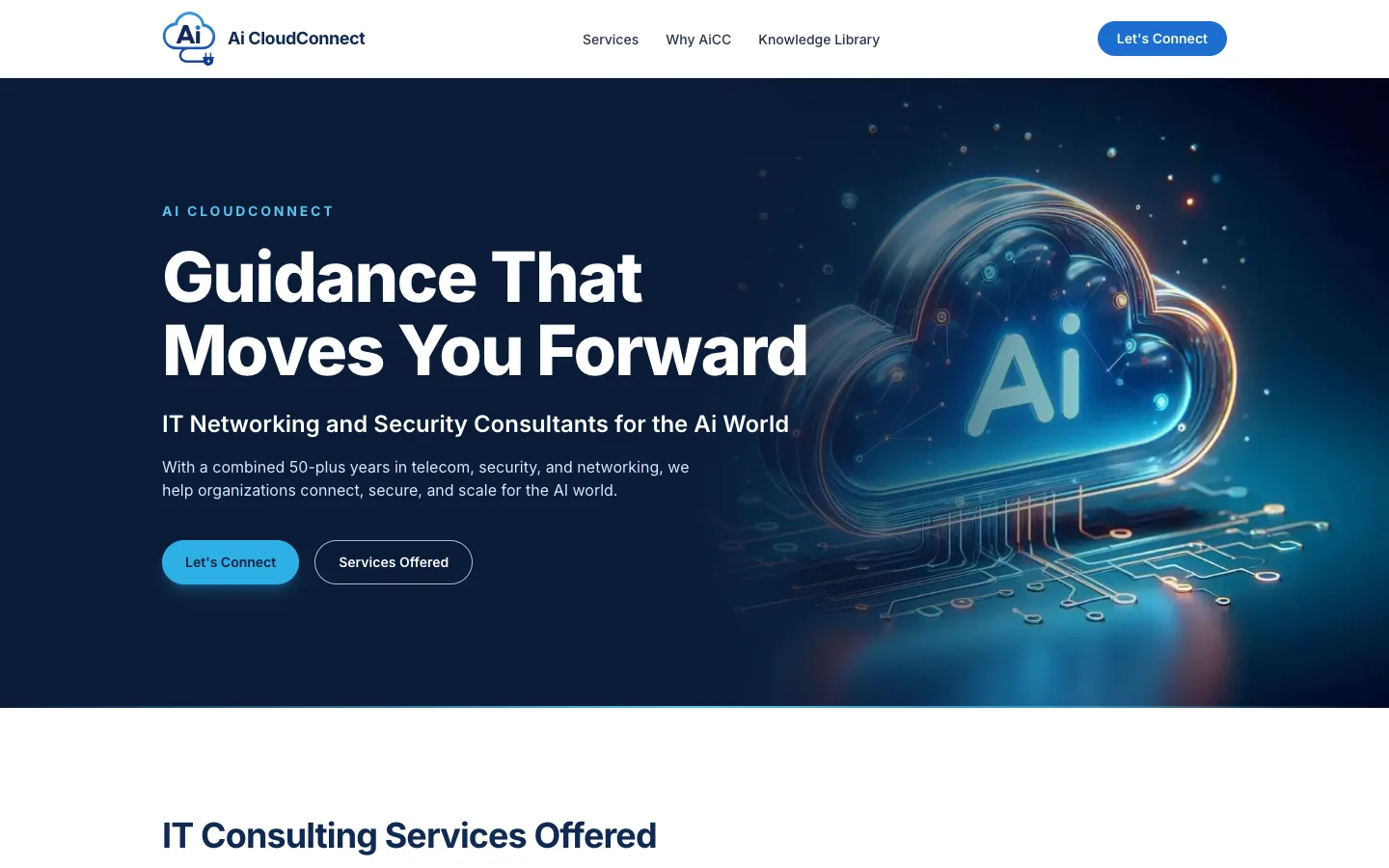 Ai CloudConnect homepage hero