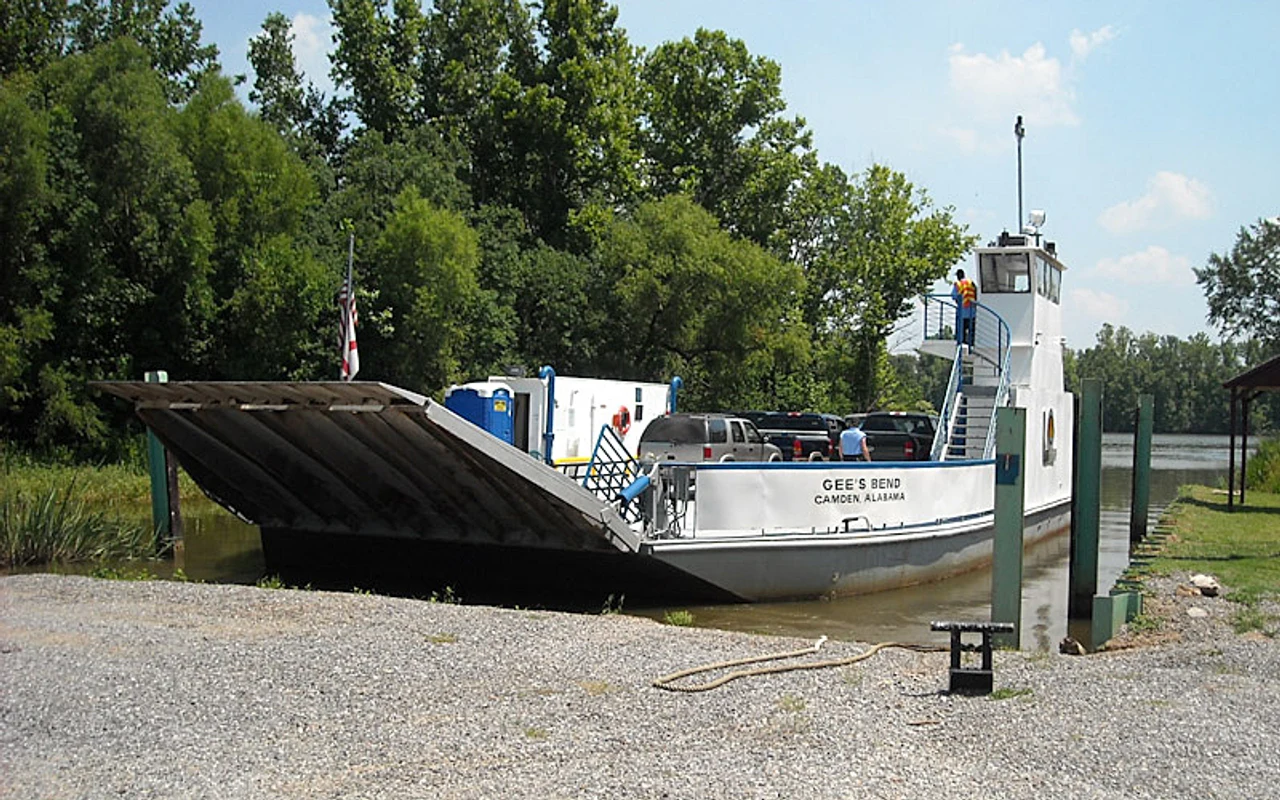 The Gee’s Bend ferry at the Camden, Alabama landing